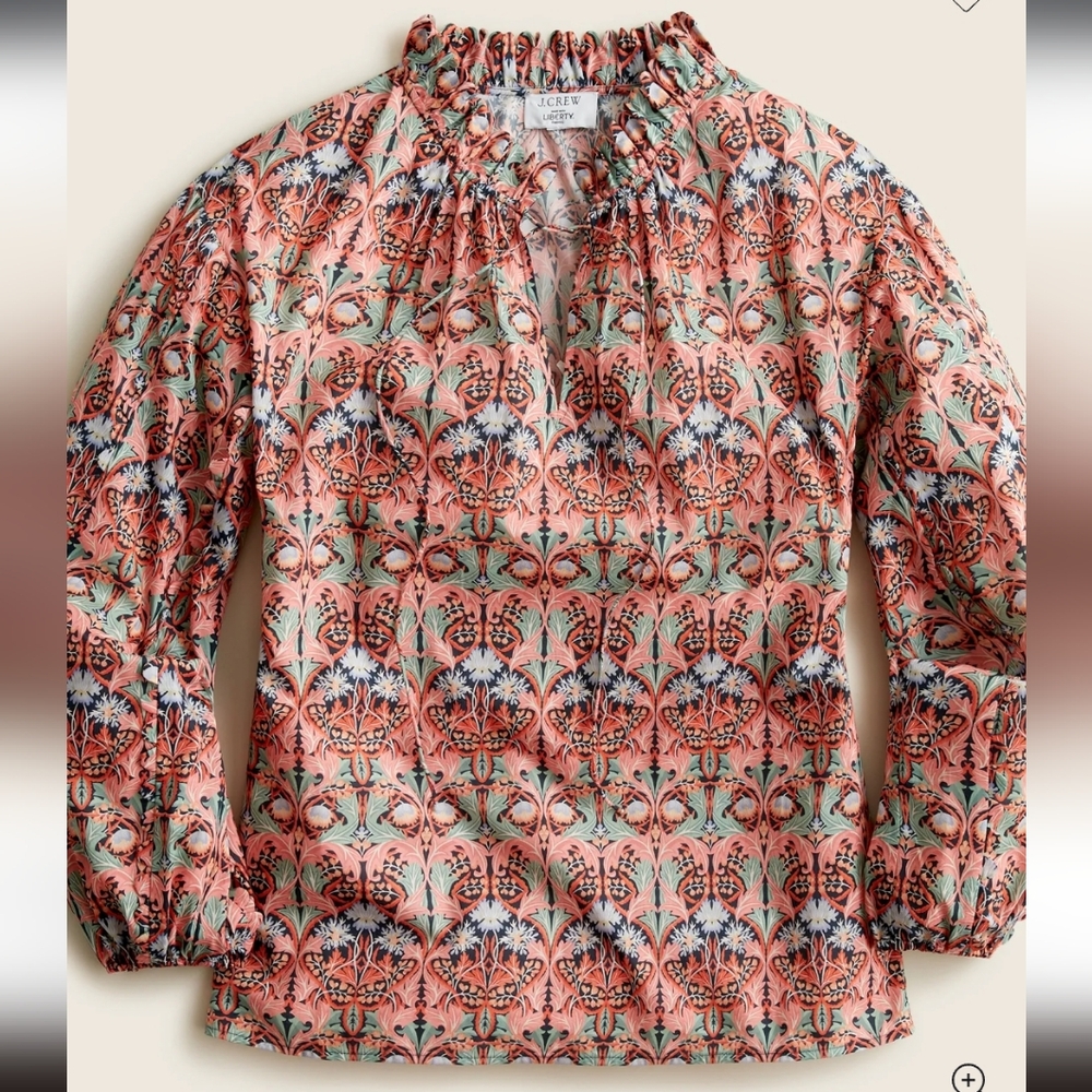 J. Crew-Libert of London  Floral Print Long-Sleeve Blouse